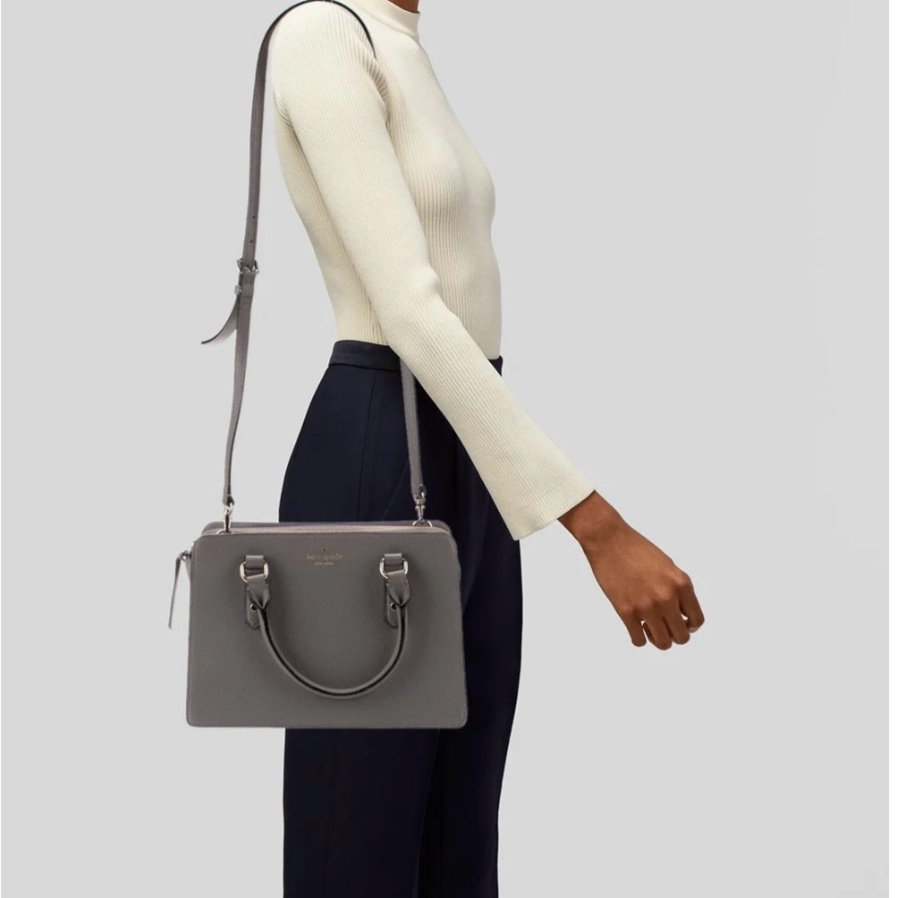 Kate Spade Leslie Cobbled Leather gray